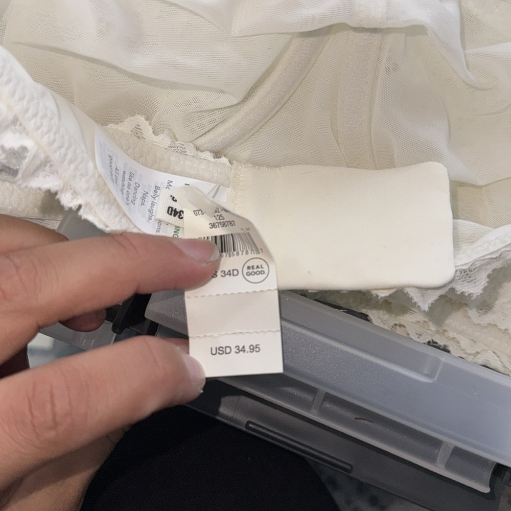 aerie White Lace Bandeau Bra lined wire - Picture 5 of 5